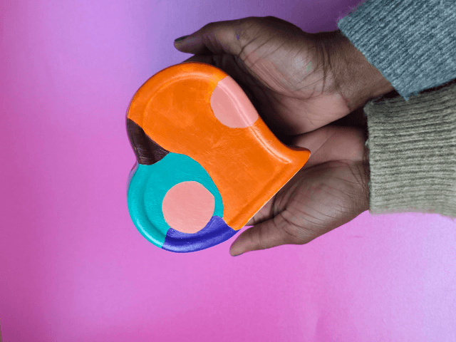 Paint your own Heart-Shaped Flower Vase 