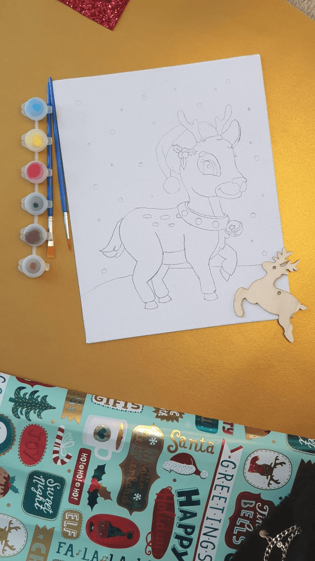 Kids Reindeer Canvas Set