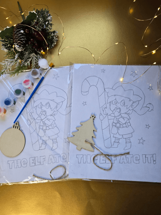 Naughty Elf Pre-sketched Canvas