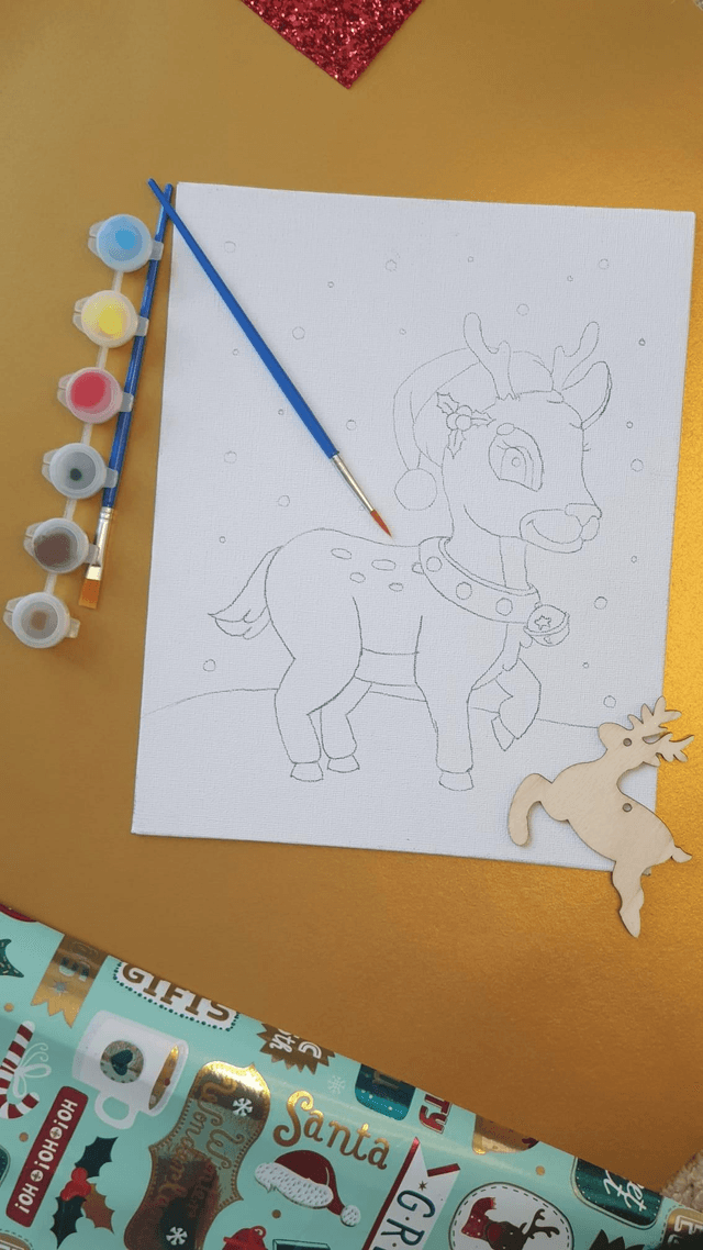 Kids Reindeer Canvas Set