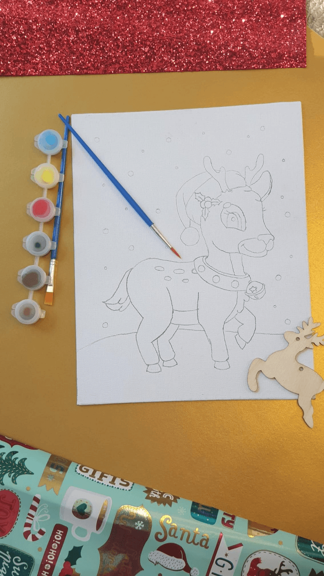 Kids Reindeer Canvas Set
