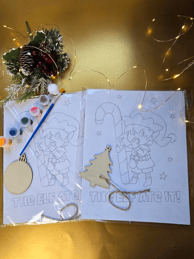 Naughty Elf Pre-sketched Canvas